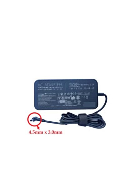 HSM شاحن 19 فولت 6.32 أمبير 4.5 × 3.0 مم، محول تيار متردد 120 واط PA-1121-28 ...