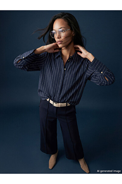 LC Waikiki Блискучі вибори від Shining Store Смугаста жіноча сорочка-туніка