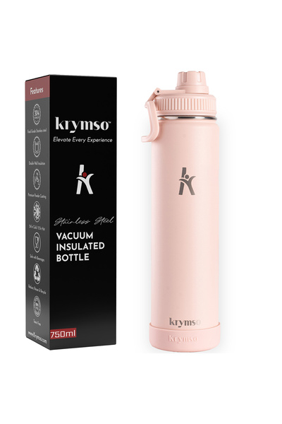 Krymso 750ml Stainless Steel Water Bottle,Insulated, Leak Proof, Thermos Bott...