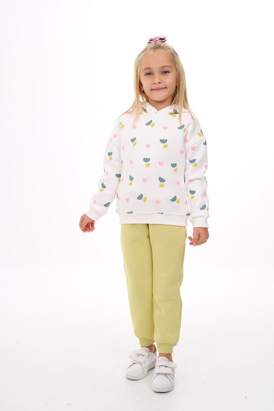 Toontoy Set 2 piese pentru fete: Hanorac cu glugă imprimat și pantaloni de tr...