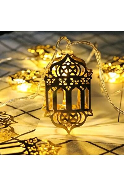 Saatistan 10'lu LED Sarkan Işık Seti, Pilli Ramazan Süsü, Şık İslami Dekorasyon