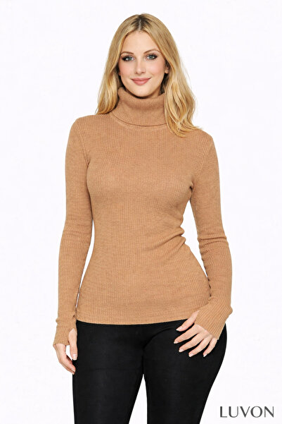 LUVON سترة بيسكيو فيسكوتور بودي بتفاصيل ياقة دائرية وتفاصيل أصابع اليد، فاخرة...