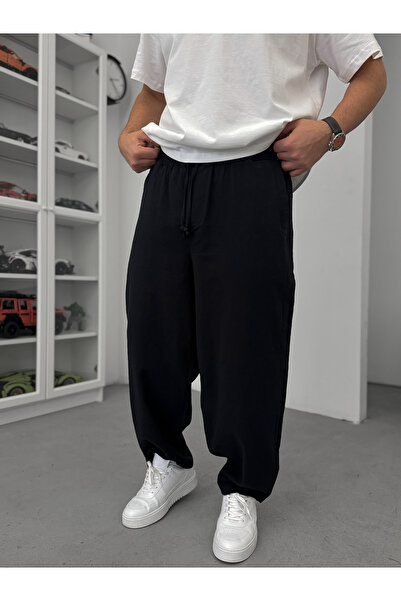 BYBASICMAN Черни панталони с широки крачоли от лен JJ-117