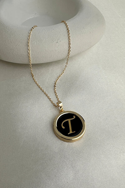 Modex Gold Yellow Black Letter t Pendant (40+5cm Letter:2Cm)