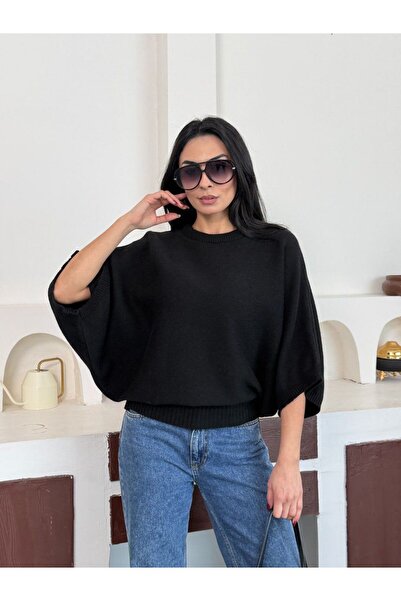 fuşyha butik Yarasa Kol Salaş Triko Kazak