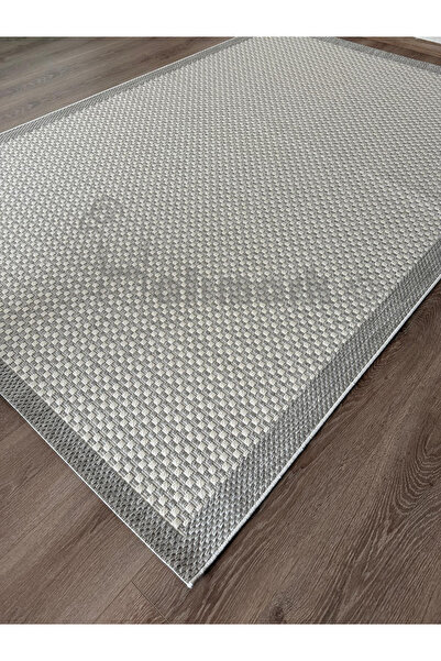 Dinarsu Sisal Prime 79272 - 095 | Sisal Prime Gri Bordürlü Beyaz Gri Sisal Halı