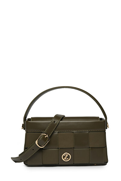 Zühre حقيبة كاكي مبطنة بنمط محبوك 0050