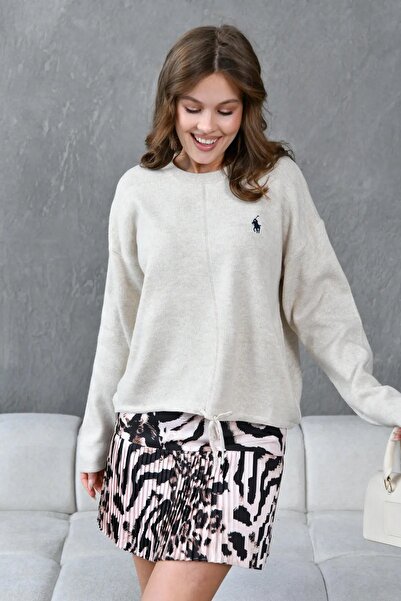 Park Karon Women's Crew Neck Skirt Lace-Up Knitwear Sweater 10903