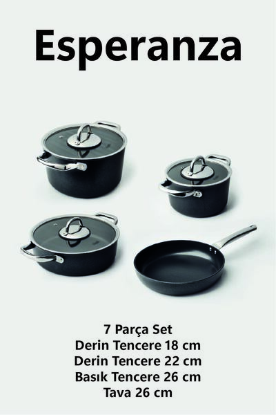 Gigilli Esperanza 7 Piece Titanium Pot and Pan Set Black