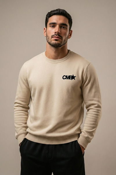 COMBİNE MİCHAİL Мъжка блуза с печат CMB в кремаво