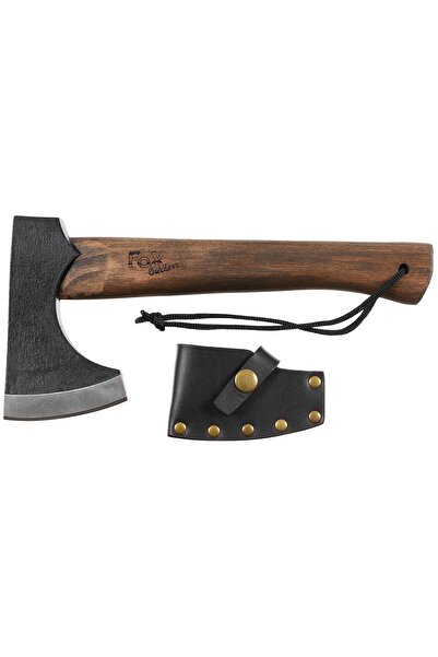 Fox Viking axe with wooden handle and Leather sheath