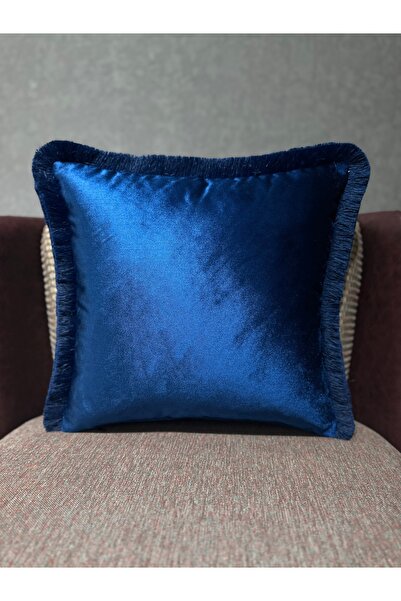 Fabricland Husă de pernă decorativă exclusivă, importată, Atlas, culoare bleu...