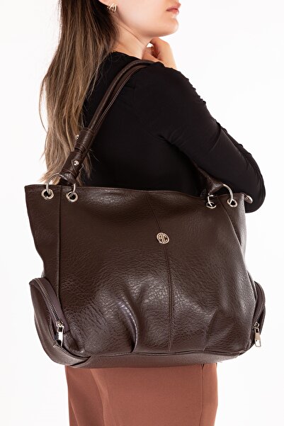 Gondol حقيبة يد وكتف نسائية بقسمين، رقم 6756، لون بني