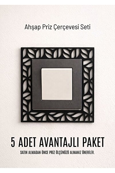 Karenza Home Dekoratif Desenli Priz Çerçevesi – Ahşap Duvar ve Priz Süsü Seti...