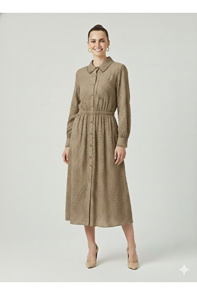 Kayra Bel Detaylı Maksi Elbise 23062