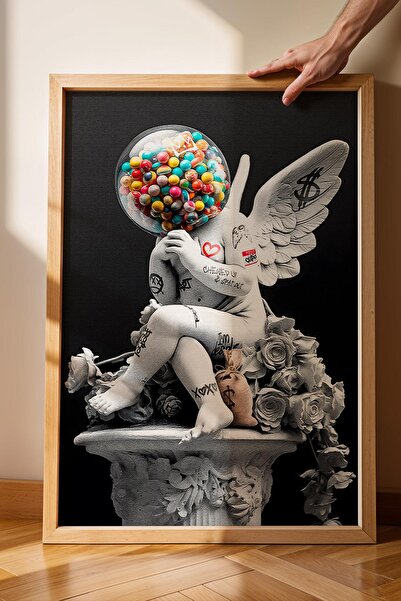 Saturn Pop Art Cupido Eros Statuie Înger Graffiti Tablou înrămat Artă stradal...