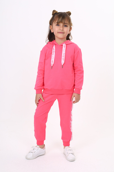 Toontoy Κοριτσίστικο σετ 2 τεμαχίων: Φούτερ με κουκούλα & Φούτερ τζόγκερ με ε...