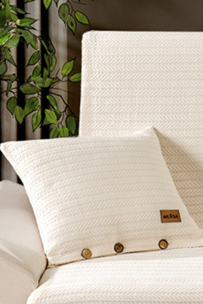 MUEV 100% Cotton Bohemian Pique Throw Pillow Cover with Wooden Buttons and Le...