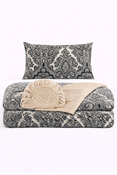 İQON Elastic Sheet Duvet Cover Set Single Size Otlt1 Shll Syh