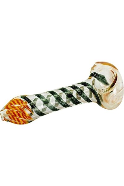 OEM Borosilicate Glass Pipe, Colour Changing, Orange/Black/Yellow, 11.5 cm