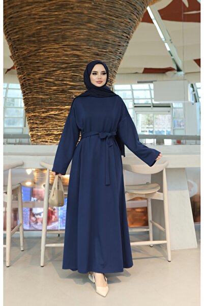 NİSUM MODA Belted Modal Dress with Pockets