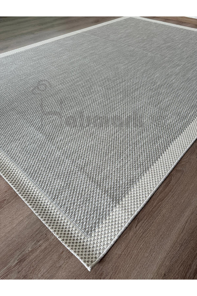 Dinarsu Sisal Prime 79270 - 096 | Sisal Prime Beyaz Bordürlü Gri Sisal Halı