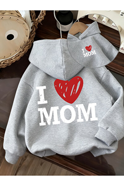 Rayan & Hoor Style Hanorac negru premium unisex supradimensionat cu imprimeu MOM