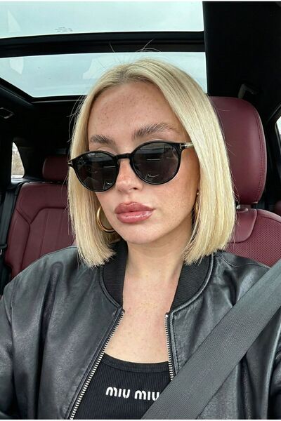 Goldmine نظارات شمسية ريترو بيانكا للنساء UV400 باللون الأسود