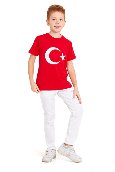 redbug kids Turkish Flag Red-White Unisex Children's T-Shirt (April 23)