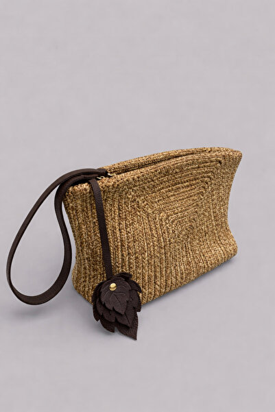 MaVaux Calia Extra Light Soft Rope Weave Genuine Leather Detailed Clutch and ...