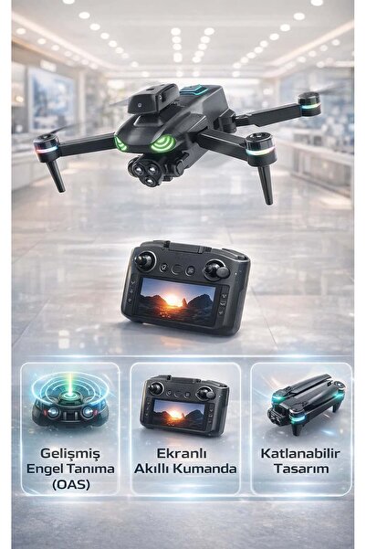 FaroxTech Profesyonel Görünümlü Işıklı Drone ve Otomatik Engelden Kaçınma Gör...