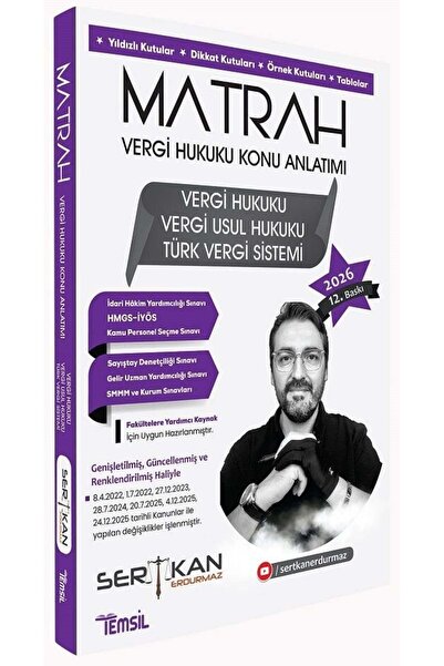 Makro Kitabevi Yayınları Temsil 2026 Baskı MATRAH Vergi Hukuku Konu Anlatımı