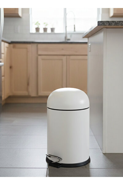 GörSeç Metal Bon Kapak 5 Lt White Trash Can with Shock Absorber Luxury Trash ...