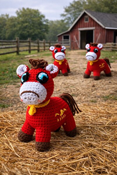 KayNal El Yapımı Amigurumi Ağlayan At Oyuncak – Örgü Dekoratif Figür