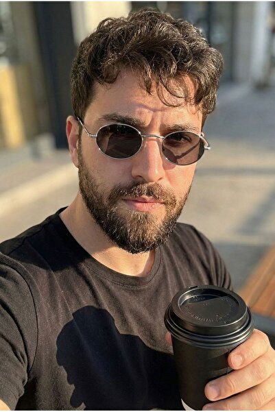 Goldmine Men's Metal Framed Ellipse Sunglasses Uv400 Silver Black