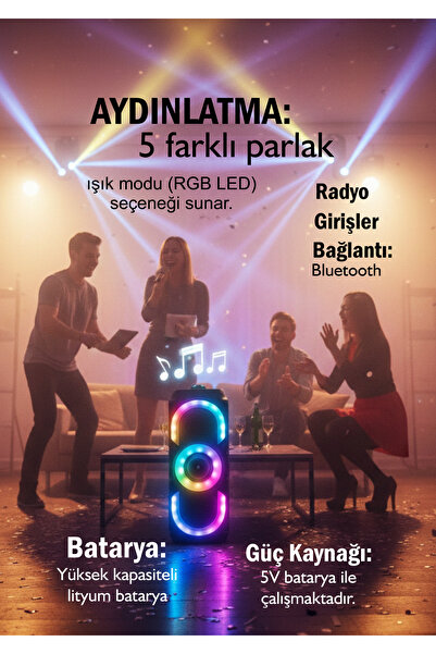 TEKNOKUTUM Bluetooth Karaoke Hoparlör Ses Bombası