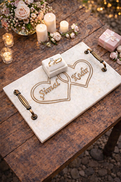 Sarıkaya Granit Mermer Sunumluk,Mermer Nişan tepsisi,Kişiselleştirilebilir