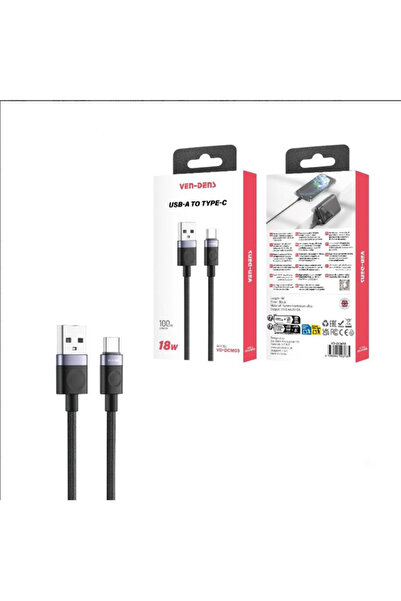 VEN-DENS USB-A to Type-C Fast Charging & Data Cable 18W, Durable Cable for Sm...