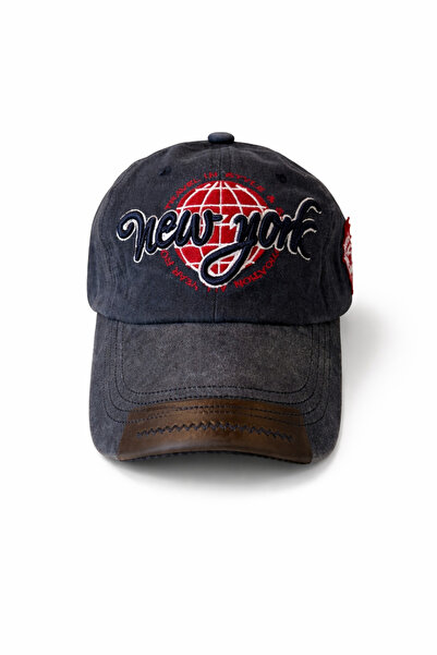 FEEMELS Vintage Look Denim Hat with Embroidery - Unisex Casual Baseball Cap