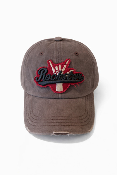 FEEMELS Vintage Look Denim Hat with Embroidery - Unisex Casual Baseball Cap