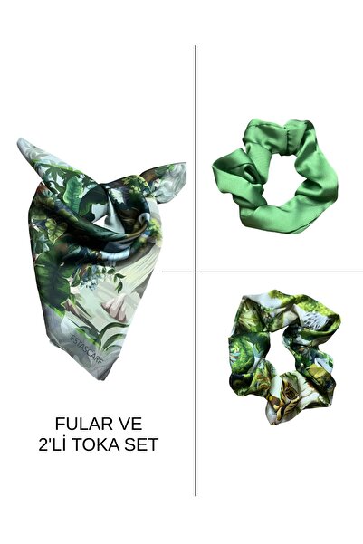 tarzınısec Women's Digital Printed Leopard Scarf & Baguette Buckle Set – 1 Sc...