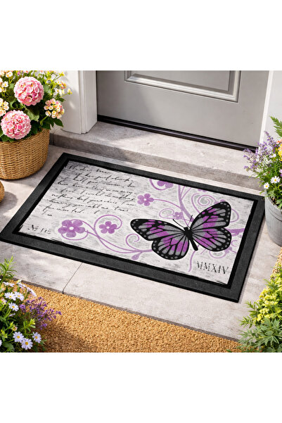 esdekor Home Italian Format Door Mat with Butterfly Pattern and Non-Slip Base...
