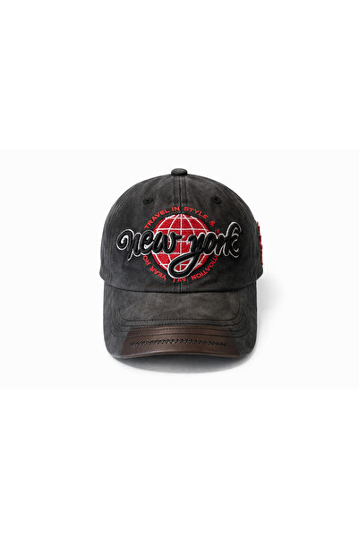 FEEMELS Șapcă din denim cu aspect vintage, brodată în stil vintage - Șapcă de...