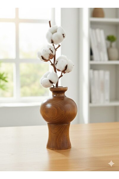 Woodya İskandinav tarzı modern minimalist el yapımı ahşap vazo dekoratif