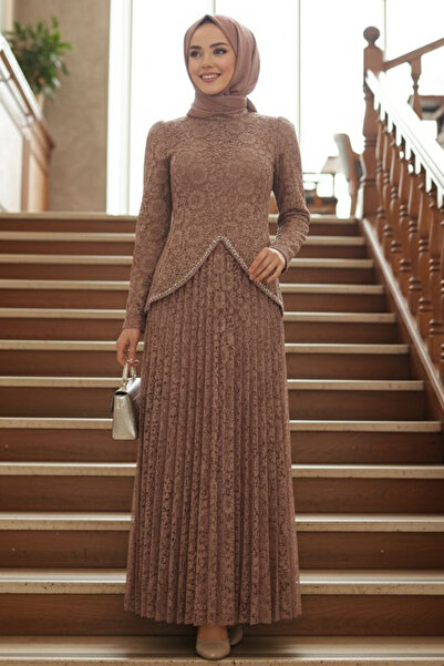 N.S NEVA STYLE Lace Mink Hijab Evening Dress 55591V