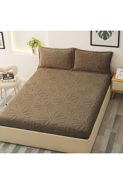 FIONNA.RO Cocolino Embossed Flowers Duvet Cover 180x200cm - Brown