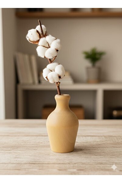 Woodya Kubbe model İskandinav tarzı minimalist el yapımı ahşap vazo kuru Çiçe...