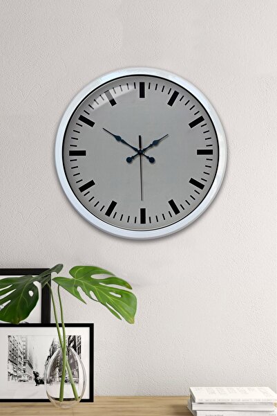 Leyaton ساعة حائط معدنية بيضاء حديثة مقاس 40 سم LWLHM-YTRS345