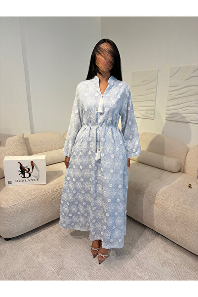 TOP BERLANTY "Sama" Luxury Jalabiya - with white rose embroidery