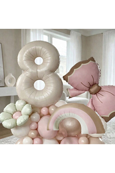 Çemrek Süs Parti Girl's Birthday Concept Retro Daisy Bow Rainbow Themed Age B...